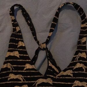 Leopard dress. Dress Is stripped is short.